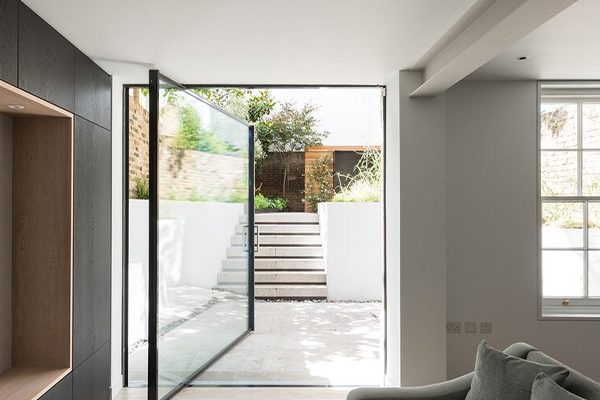 slim frame pivot doors